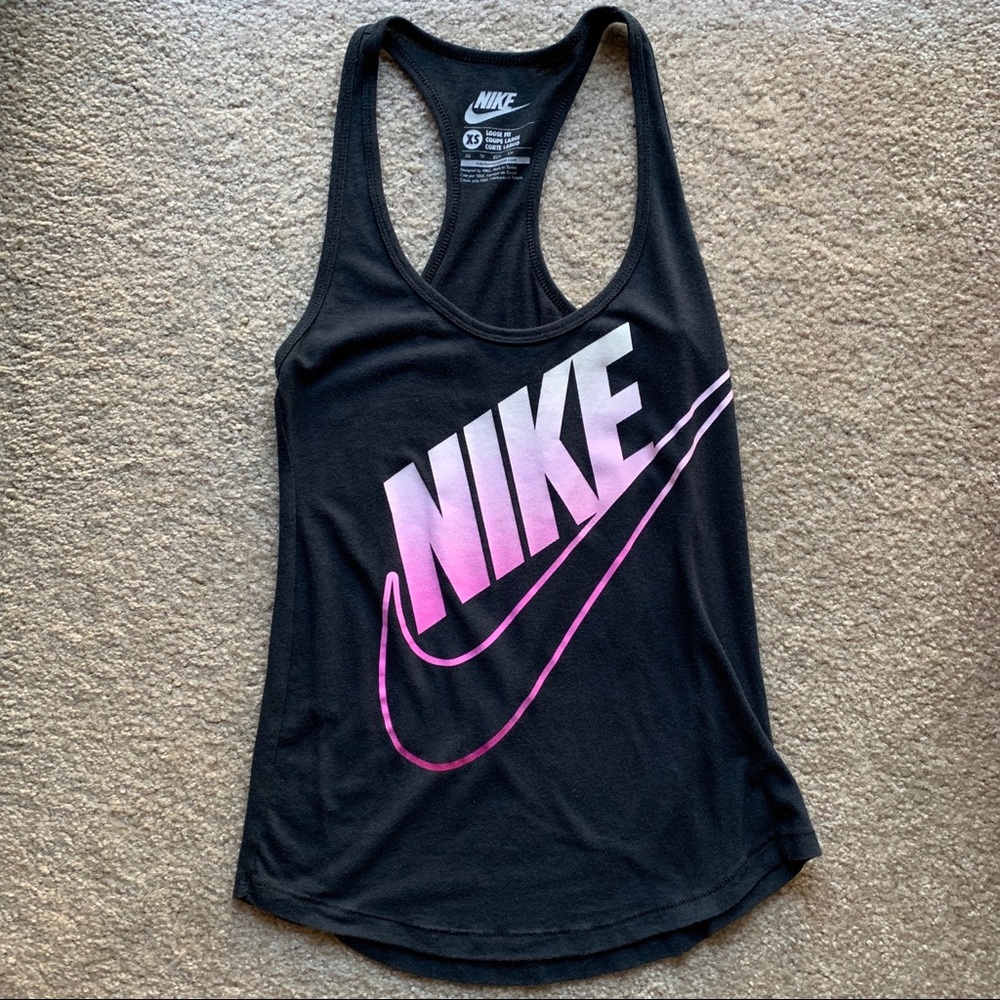 Nike tank top. Black and pink, size small